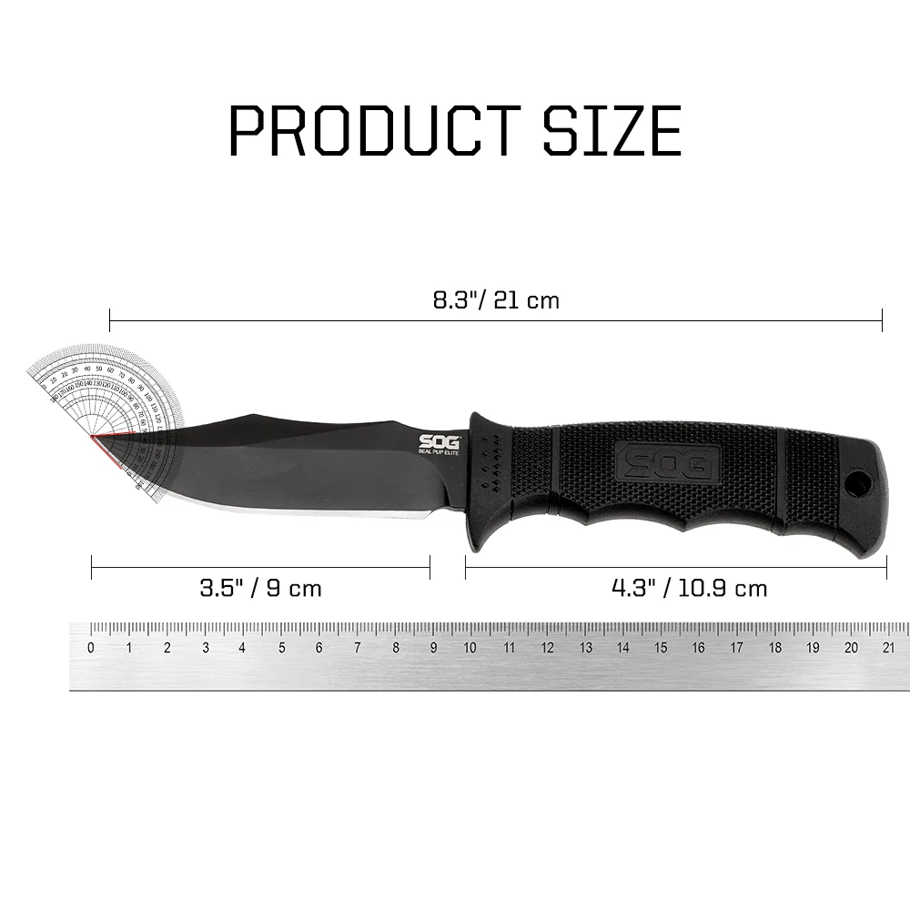 SOG Seal PUP Elite Mini Fixed Blade Knife Portable Outdoor Survial Hunting Camping Knives EDC Tool Tactical Self-defense Knife