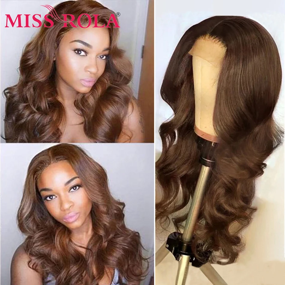 Miss Rola Body Wave 4X4 Lace Sluiting Menselijk Haar Pruiken Ombre 99j Blonde Highlight Braziliaanse Remy Hair Pruik 180% Dichtheid Pre Geplukt - afbeelding 1