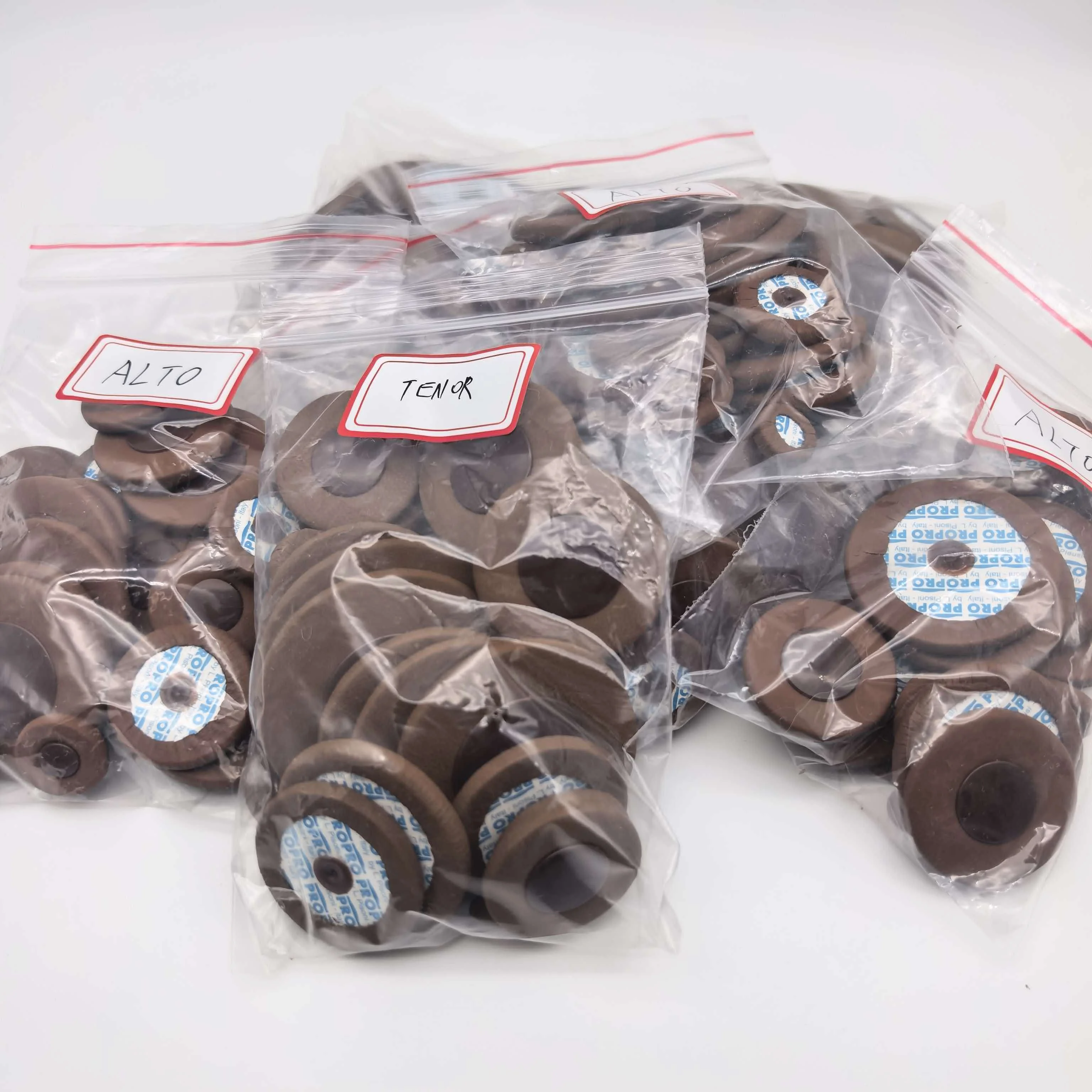Coffee Color Genuine Sheepskin Pads Sound Hole Air Tight Cushions For Alto & Tenor Saxophone Woodwind Parts