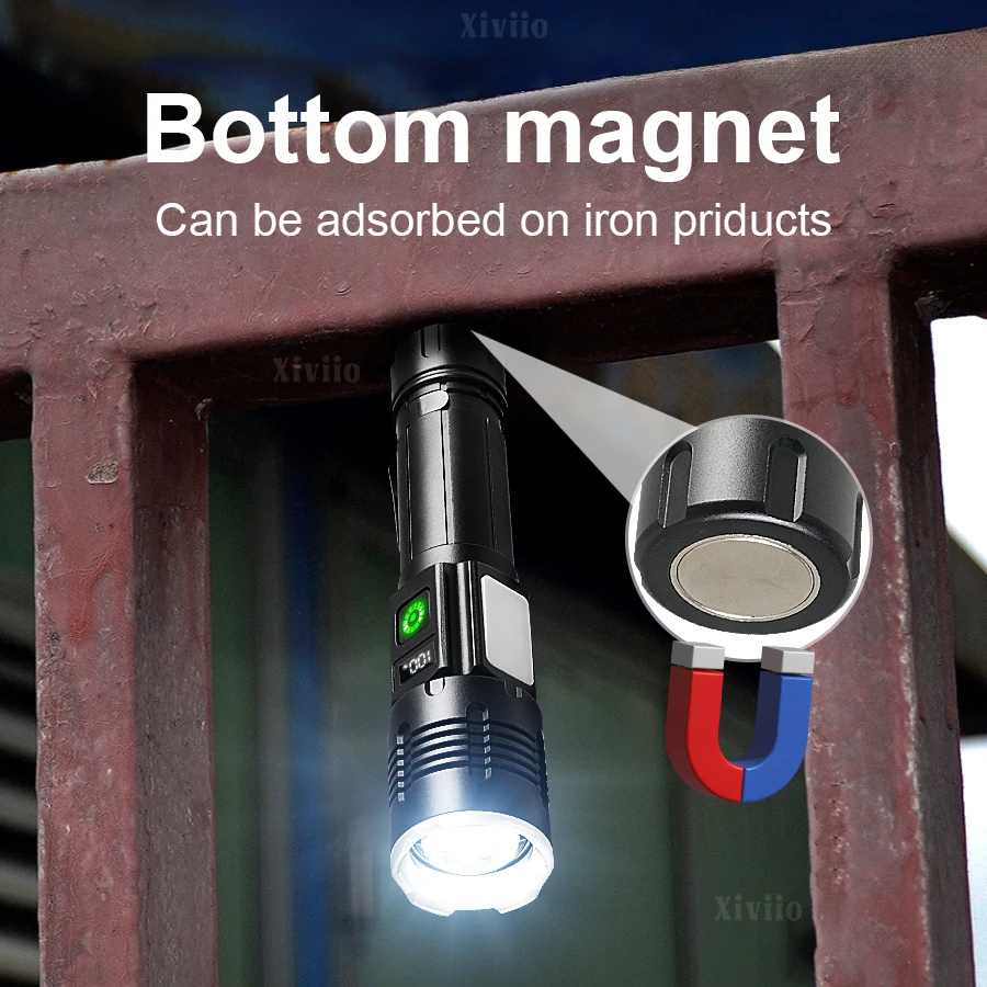 8900000LM Powerful Flashlight Super Bright LED Flashlights Rechargeable Tactical Torch Zoomable Hand Lantern For Fishing Camping