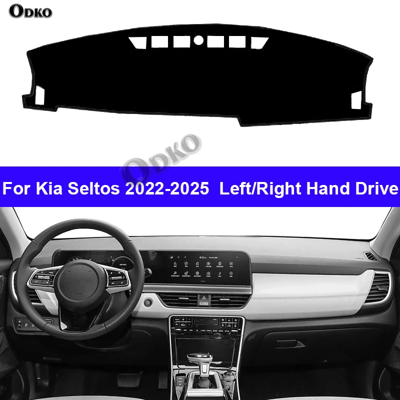 For Kia Seltos 2022 2023 2024 2025 Car Dashboard Sun Shade Cover Instrument Desk Non-slip Dash Board Sun Shade Anti-UV Pad Mat