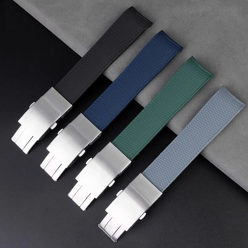 عالية الجودة سيليكون فلوروس المطاط حزام الساعات 21 مللي متر ل لونجين هيدروكونكويست L3 الفتح الرياضة الغوص ساعة الأشرطة