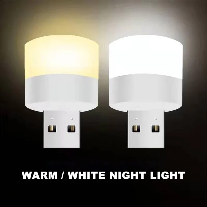3-5Pcs Mini USB Night Light Warm White Eye Protection Book Reading Lights USB Plug Computer Mobile Power Charging LED Night Lamp