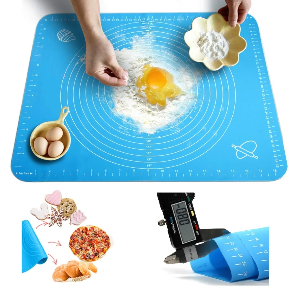 

70/50/40cm Silicone Baking Mat Sheet Large Kneading Pad for Rolling Dough Pizza Dough Non-Stick Maker Pastry Kitchen Accessories