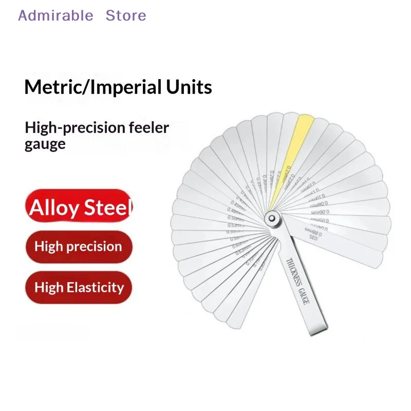 [W]32Pcs/set Portable Durable Feeler Gauge Various Specifications Arc Stainless Steel Feeler Gauge  Gauge Rangefinder