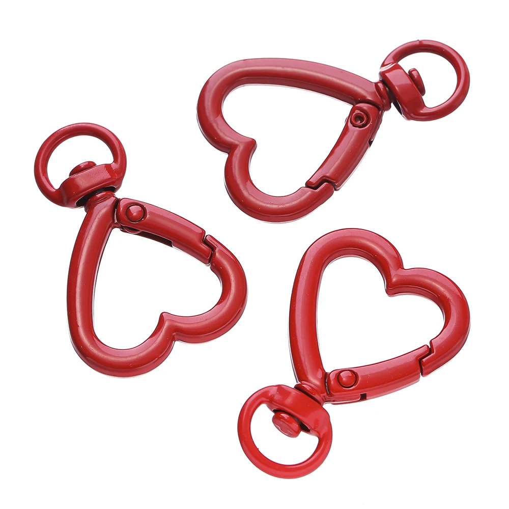 5pcs Metal Heart Lobster Claw Clasps