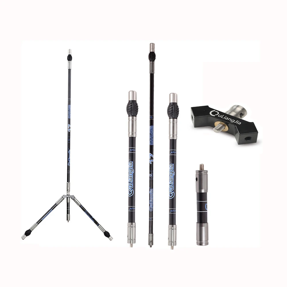 

OD 17mm 3/4/5/10/12/26/28/30In Archery Carbon Stabilizer Bar Balance Rod Side Bar Extender and V-bar Archery Shooting Hunting