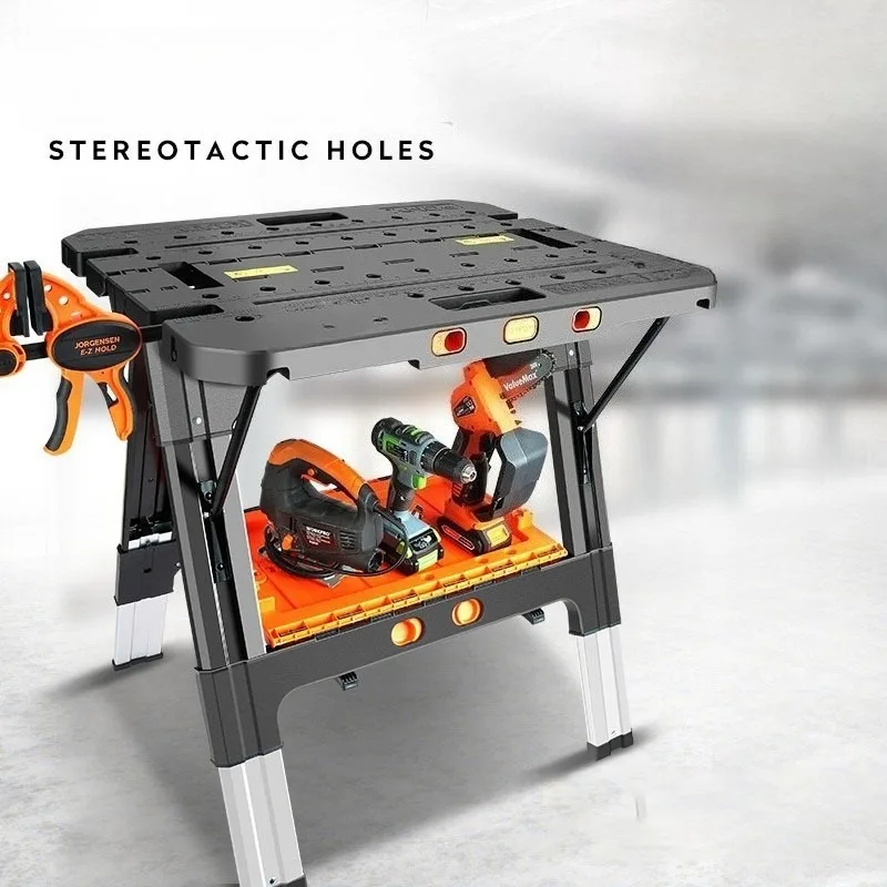 227kg Load-bearing Multifunctional Woodworking Workbench, Aviation Alloy Bracket, Folding Tool Table, Sturdy Sawing Table