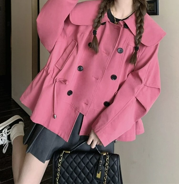

2025 Spring and Autumn New Wind Jacket Women's High End Feeling Doll Collar Casual Fashion Versatile Coat