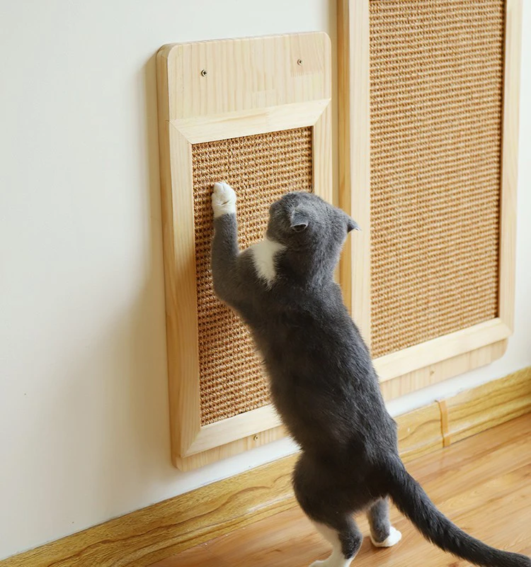 

Wholesale Various Style Yellow Color Wood Cardboard Cat Mounted Scratcher Wall