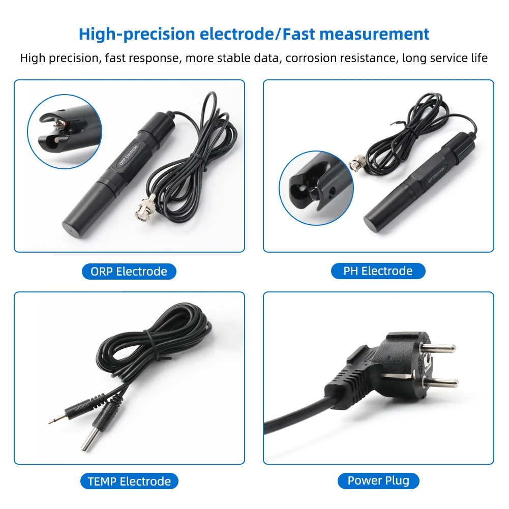 

AS95-W2839 3-In-1 Wifi Water Quality Detector PH/ORP/TEMP Electrode BNC Type Probe For Aquarium Hydroponics Monitor