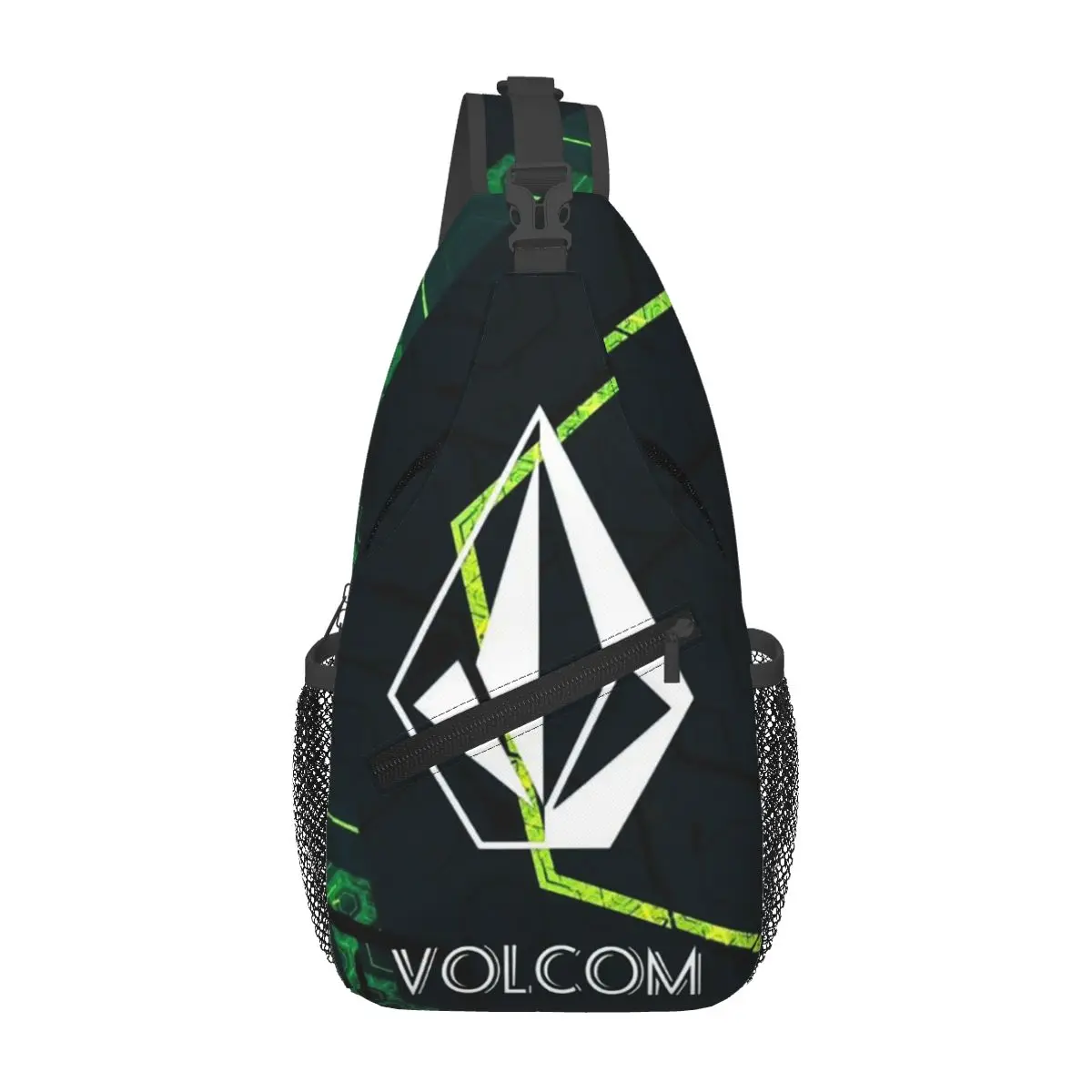 Volcom Logo Chest Bag Men Sling Crossbody Backpack Chest Bag Travel Hiking Daypack Shoulder Bag