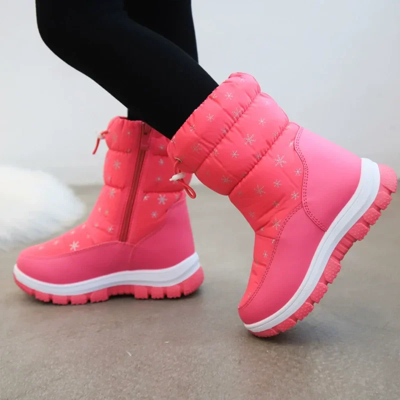 Botas de neve impermeáveis para meninos e meninas, Tênis infantis, Sapatos esportivos infantis, Moda inverno