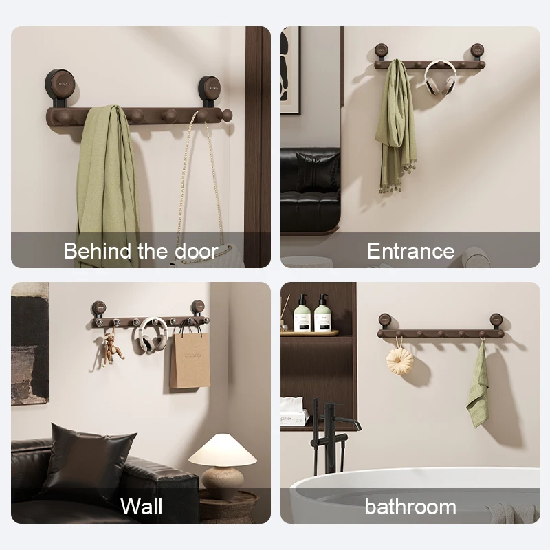 خطافات كأس شفط قوية من Uforu بدون حفر - مثالية لمدخل الباب الخلفي للحمام، شماعة معطف مثبتة على الحائط متعددة الاستخدامات #5