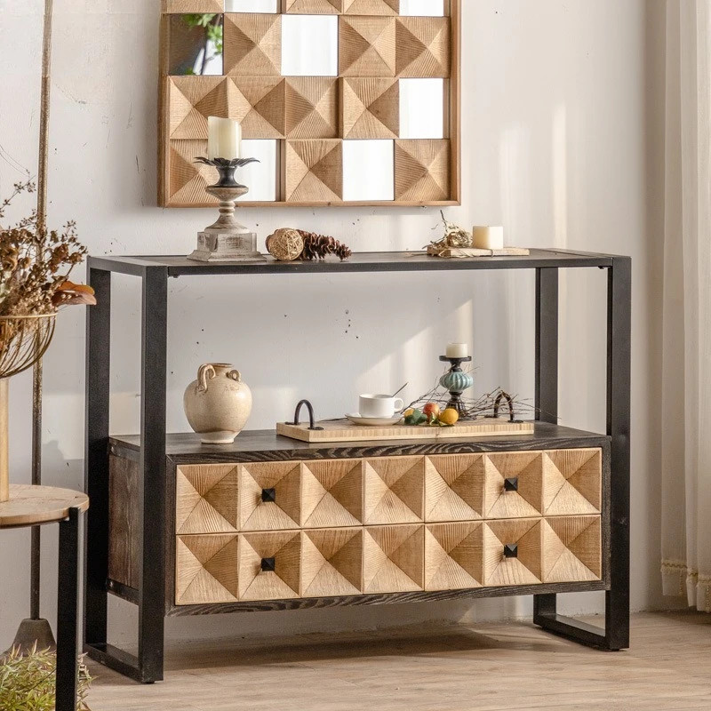Designer cabinets, multi-drawer household storage cupboards, balcony storage retro decorative flower stands
