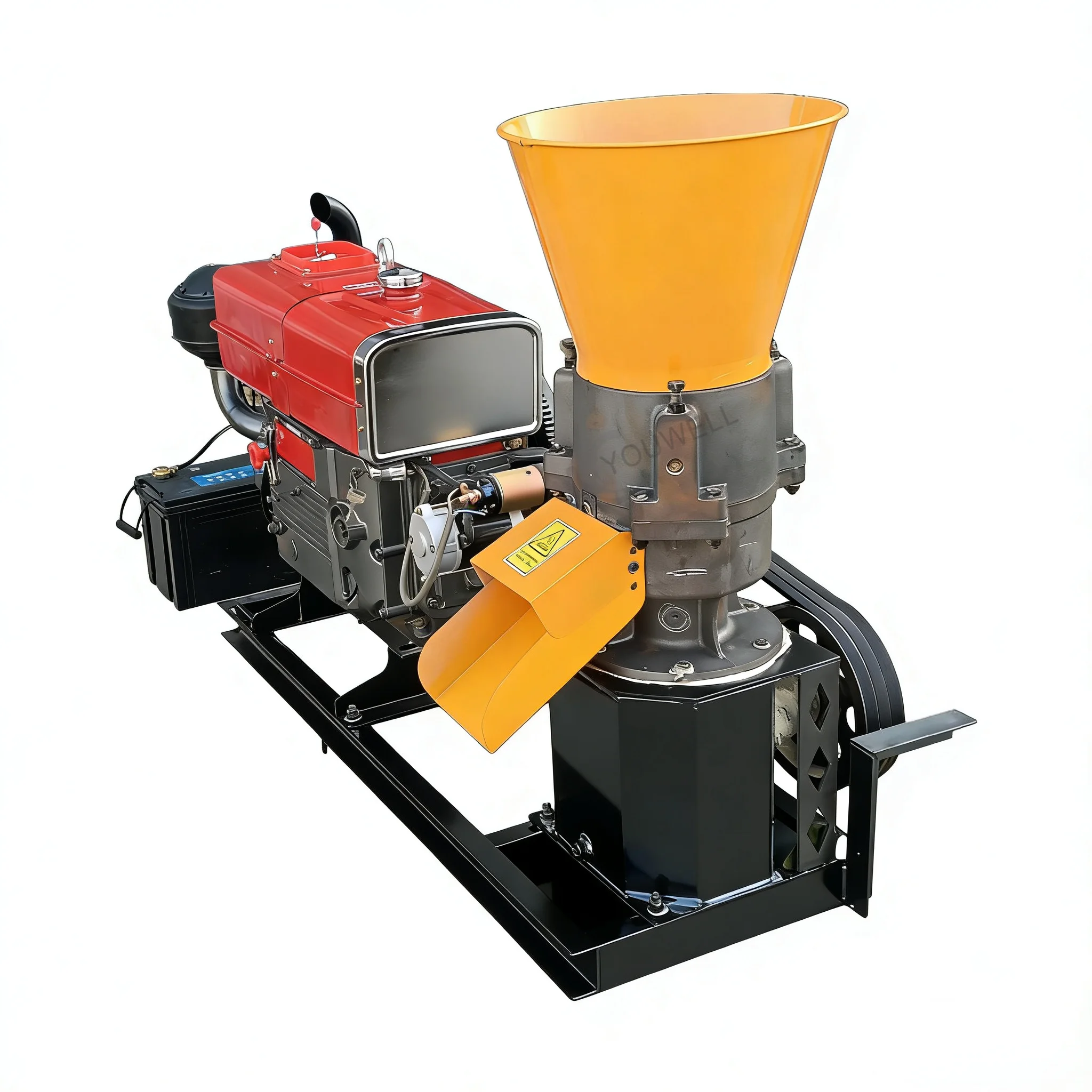 New 8HP Diesel-Powered High Productivity Animal Feed Pellet Machine Mobile Livestock Pelletizer For Home Farm Use Factory Direct