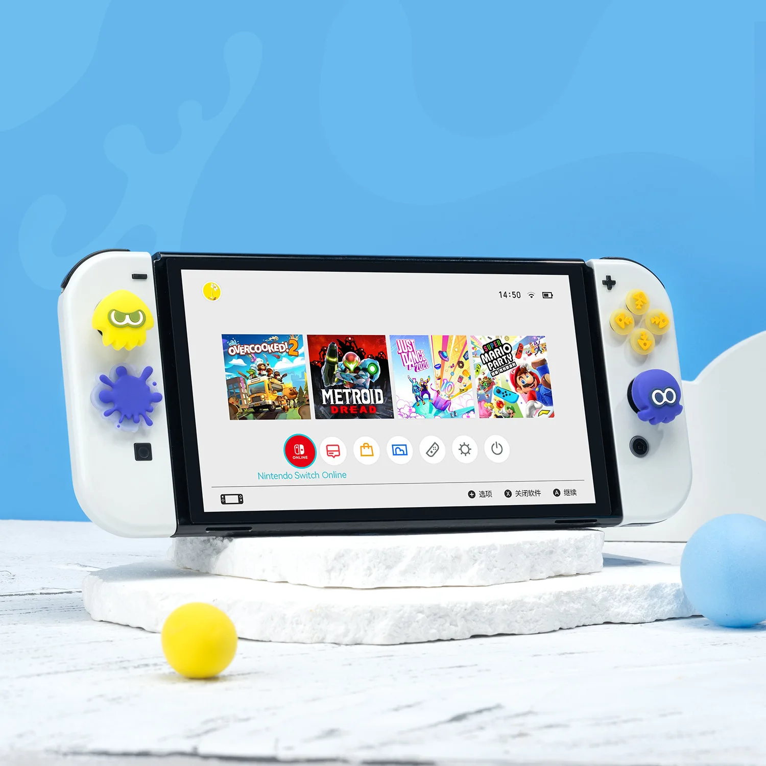 Милый силиконовый мягкий D-pad, крестовая кнопка, ABXY, стикер для клавиши, кожа, наклейка для переключателя Oled NS Joy-con, Стик для большого пальца, крышка для захвата