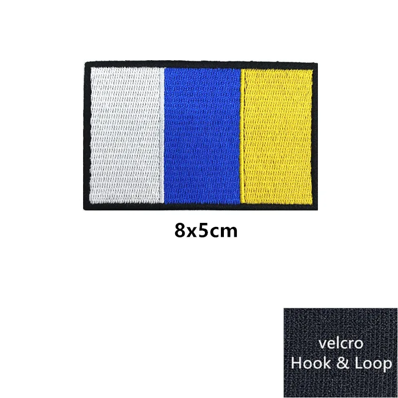 1PC Canary Islands Flag Armband A LLORAR A LA LLORERIA Embroidered Patch Iron On Embroidery Hook And Loop Badge Stripe