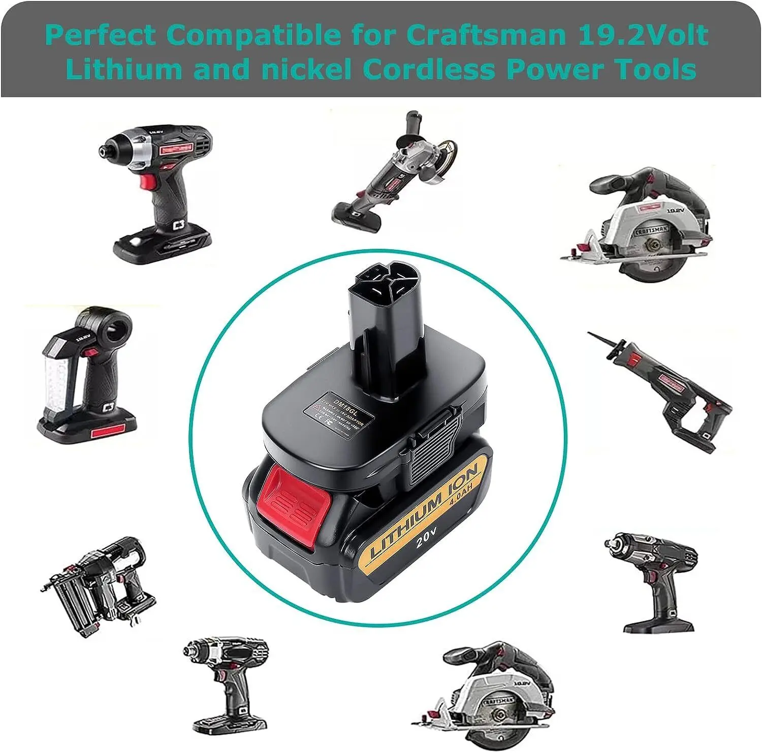 Imagem -06 - Adaptador de Bateria para Artesão Milwaukee 18v para Dewalt 20v Lithium Battery Convert Apenas para Ferramentas de Bateria de 192 Volts Dm18gl