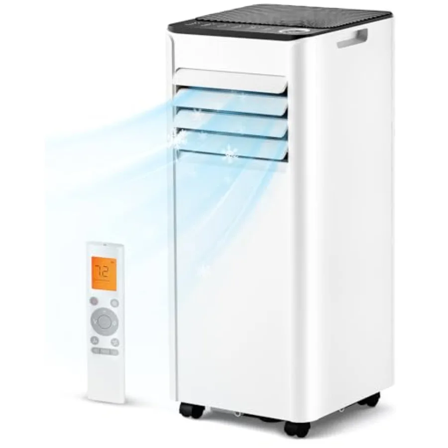 

Портативный кондиционер мощностью 10000 BTU - 3-в-1: охлаждение, осушение и вентиляция для помещений площадью до 450 кв. футов. Фут. Пульт дистанционного управления Silver Com