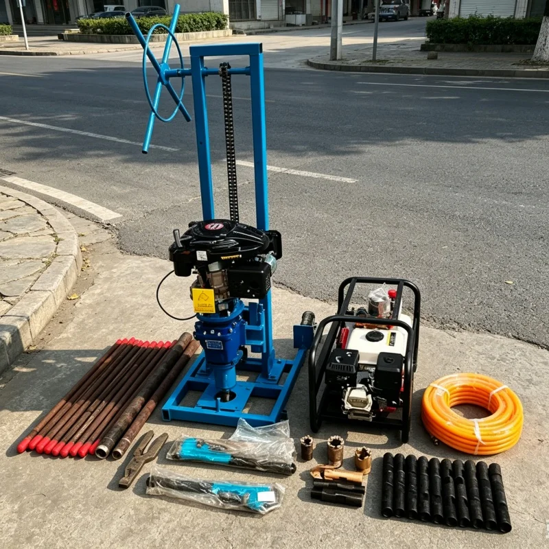 Maßgefertigte EU-Zertifizierte Professionelle Brunnenbohranlage, 2026 Verbesserte Konfiguration, Mini Tragbare Brunnenbohrmaschine