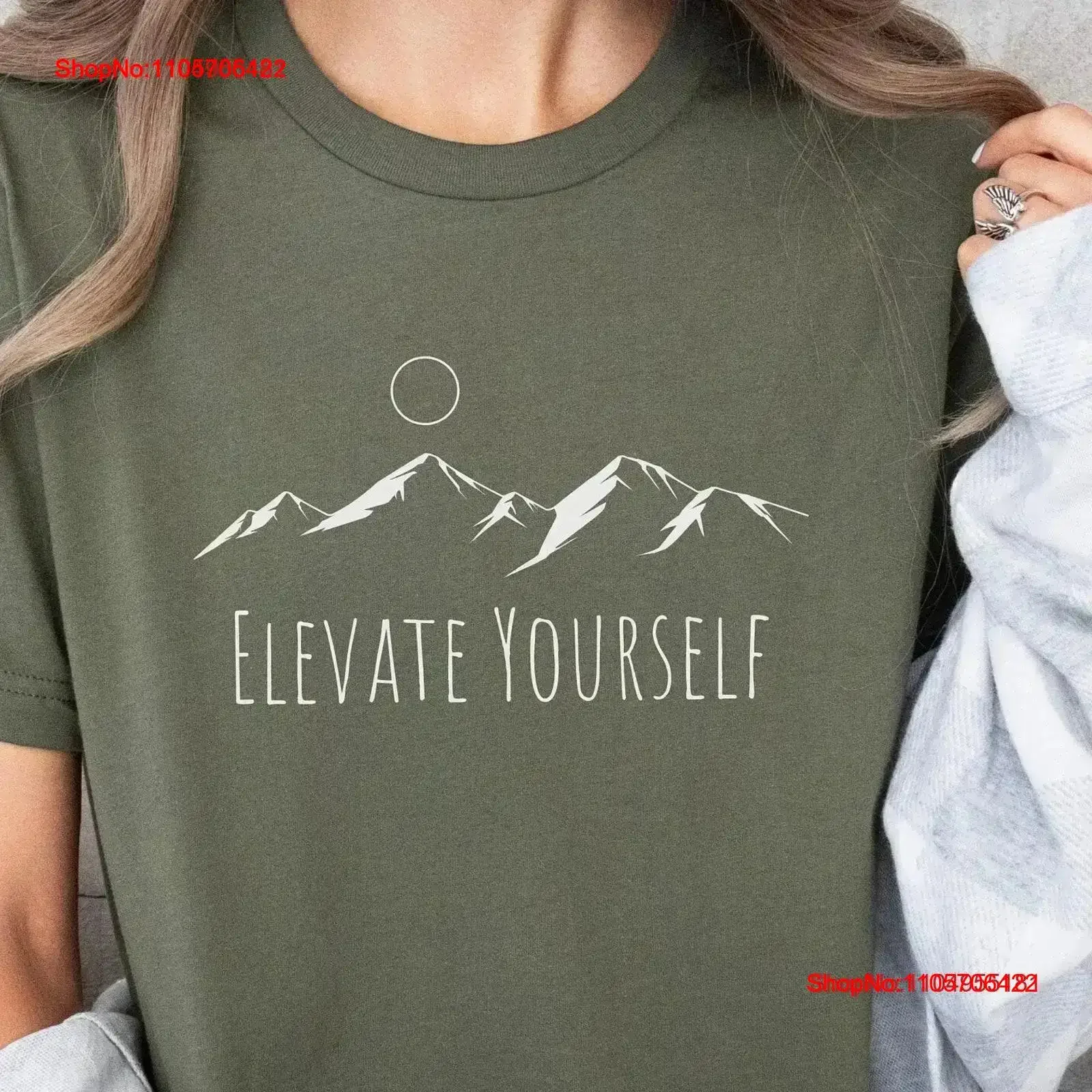 Elevate Yourself Mountain Hiking T Shirt Hiker Camping s for Nature Lovers Wanderlust Go vintage Washed Slightly vintage