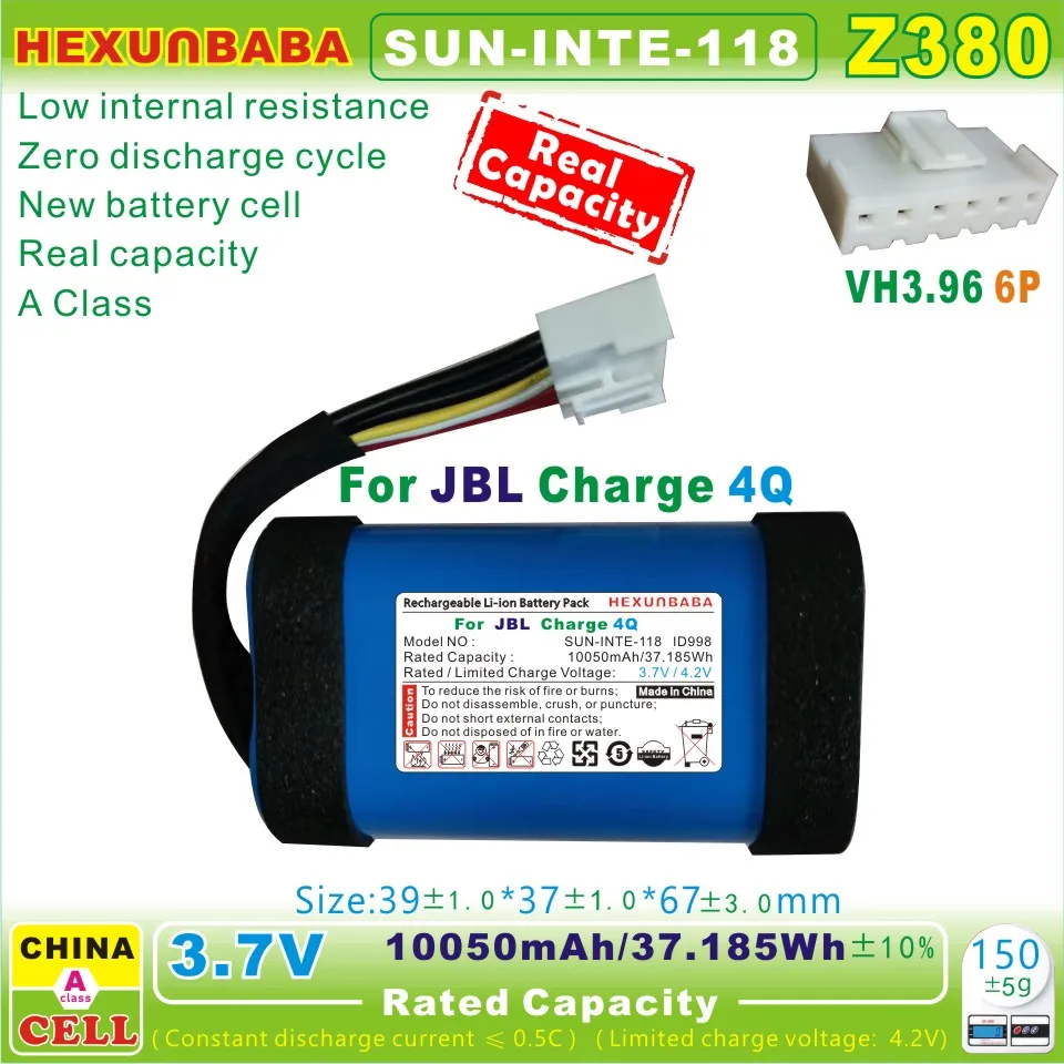 SUN-INTE-118 3.7V 10050mAh 7500mAh Li-Ion Battery for Speaker JBL Charge 4Q Charge4Q ID998  LY1068 [Z380] [Z384] [Z393] [Z396]