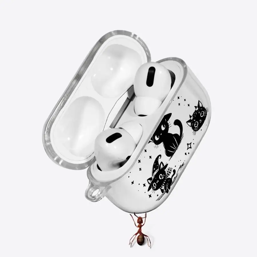Clear Earphone Cases Cover Case For Airpods Pro 4 3 1 Pro2 2 Pro3 Cute Cat Lovely view 4