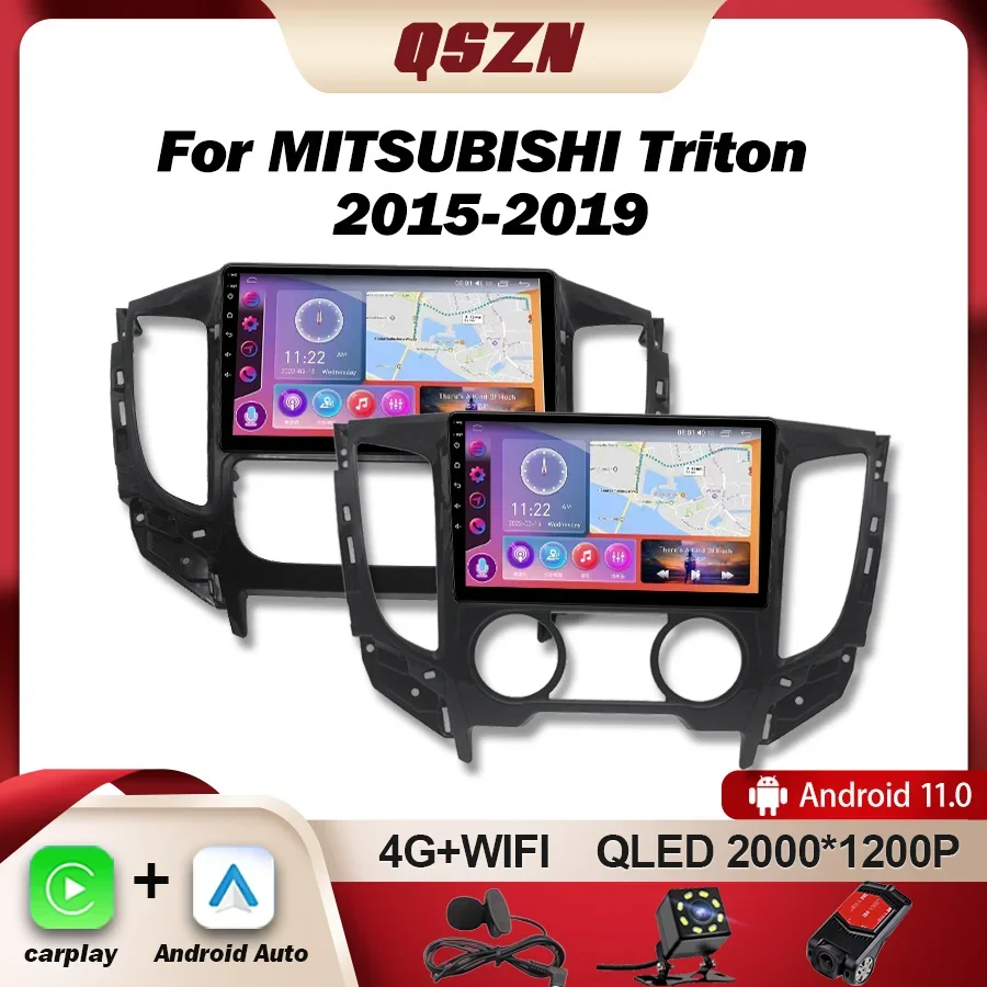 QSZN For MITSUBISHI Triton L200 2015-2019 Car Radio Multimedia Carplay Video Player Navigation GPS Android 13 Stereo Head Unit