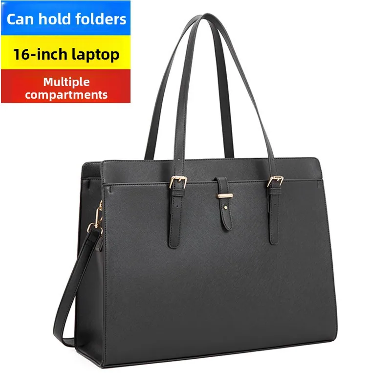 

Large Capaci Busin Commuter Women's Handbag Tote Laptop Bag 6 Inch Hard And Stiff Multi-Carent Carry-On Bag
