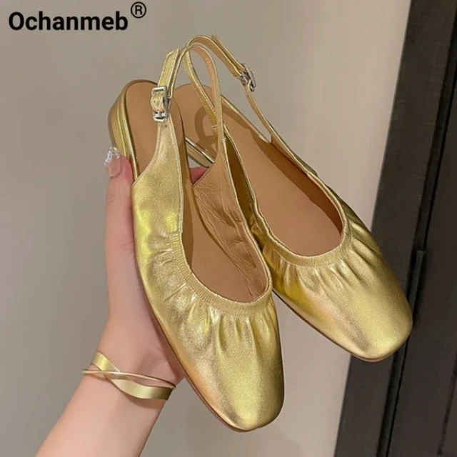 Gold slingback flats best sale