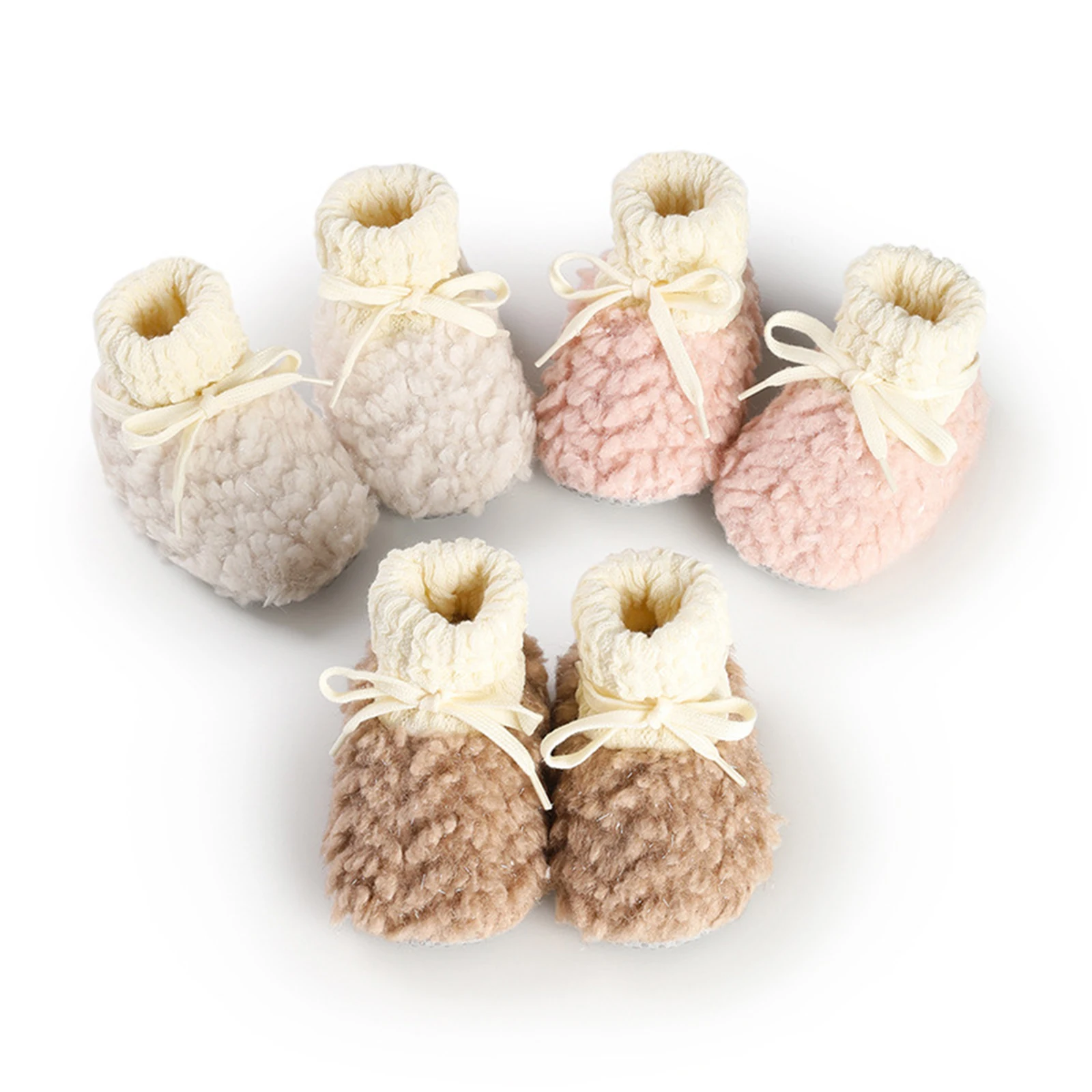 

Suefunskry Infant Baby Winter Shoes, Plush Patchwork Soft Sole Non-Slip First Walking Shoes Flats Crib Shoes for Girls Boys