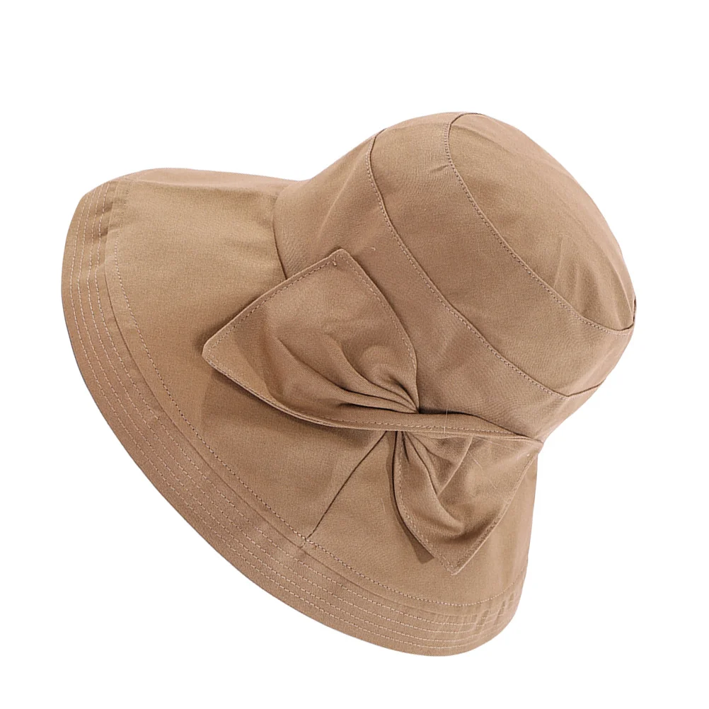 

1Pcs Sunshade Hat Creative Lightweight Fisherman Foldable Uv Protection Wide Brim Summer Beach Hiking Women Sunbonnet Bow Knot