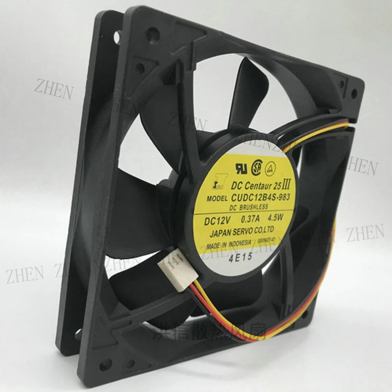 S New for SERVO CUDC12B4S-983 12V 0.37A 3-Wire Cooling Fan#QW