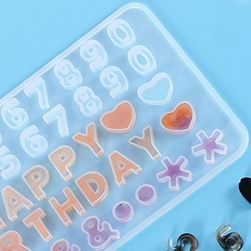 DIY Numbers Symbol Keychain Resin Mold Silicone Mould DIY Crafts Mould N58F