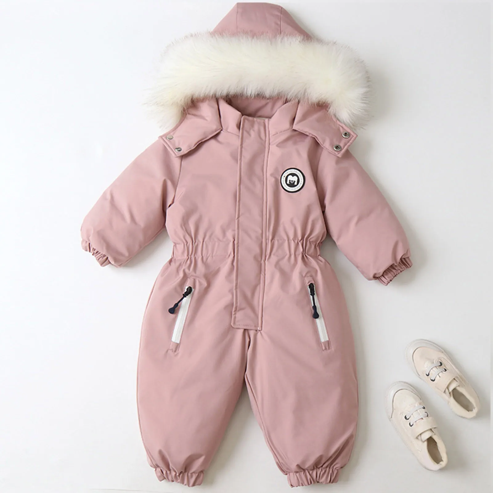 

2024 Winter Ski Suit Plus Velvet Baby Jumpsuit Boy Overalls Warm Kids Toddler Girl Clothes Children Clothing Coat Overcoat Wear