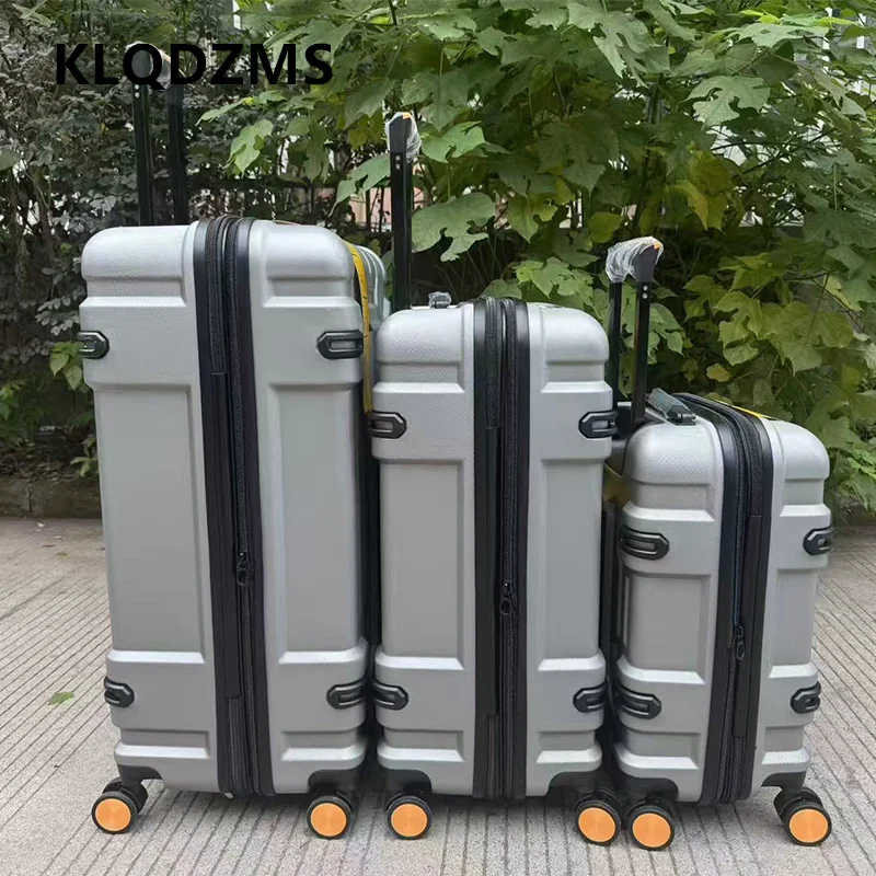 KLQDZMS Suitcase New ABS + PC Boarding Box Large-capacity Trolley Case Student Password Box Three-piece with Wheel Luggage