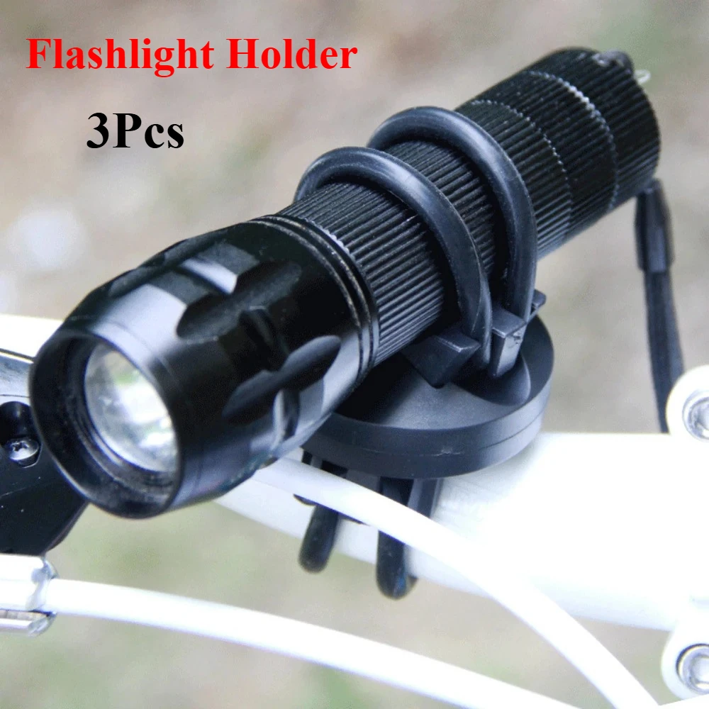 

3Pcs/Set Flashlight Holder 360 Degree Adjustable Universal Bike Lamp Mount Clamp for Bicycle Black Tactical Light Stand