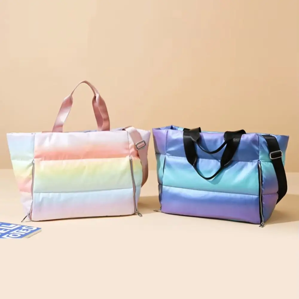 

Large Capacity Women Gym Sports Bag Soft Shoulder LightWeight Waterproof Swimming Bag Dry Wet Separation With Zipper Handle