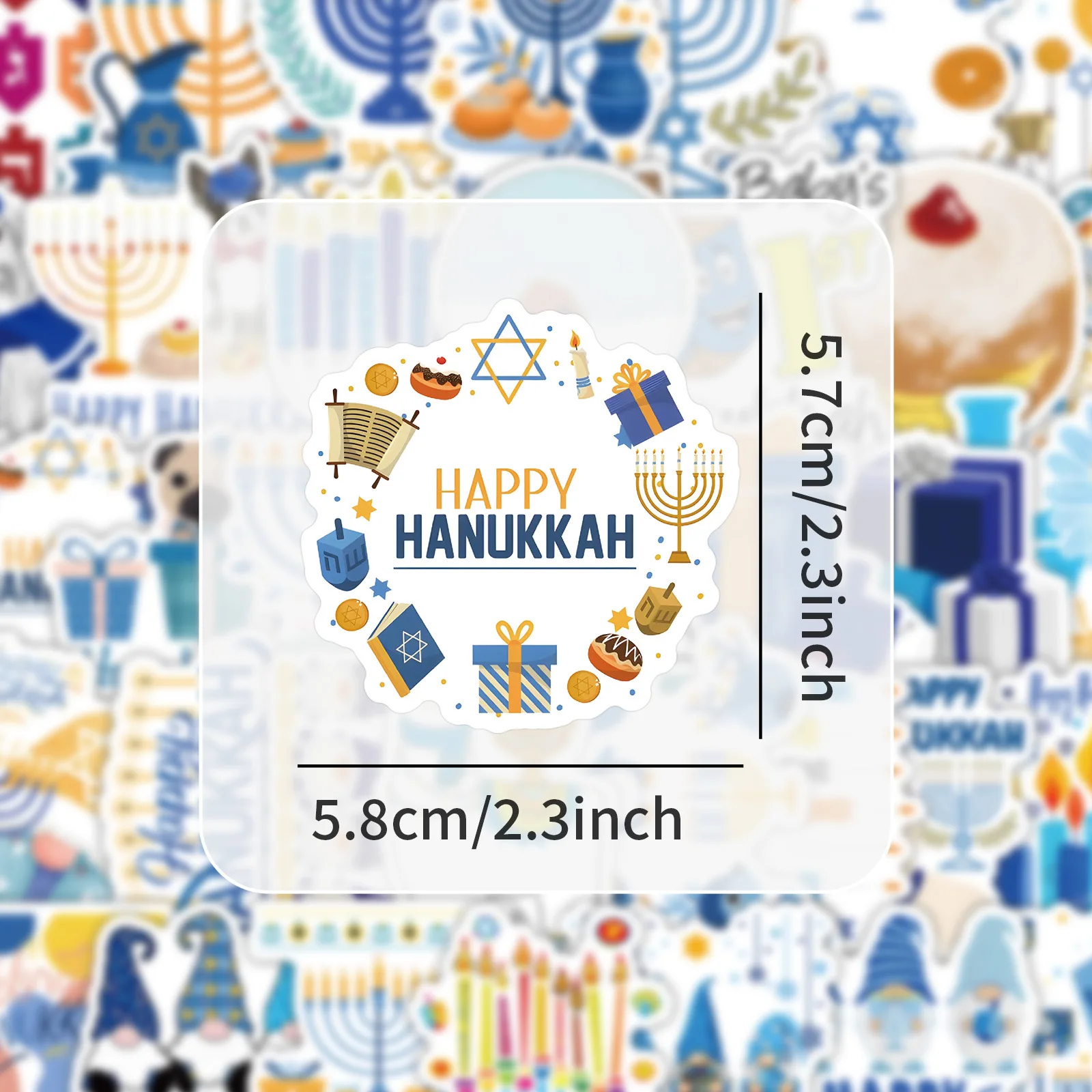 10/50PCS  Hanukkah Graffiti Stickers Creative Phone Case Skateboard Guitar Cup Helmet DIY Decoration Festival Adhesive Sticker