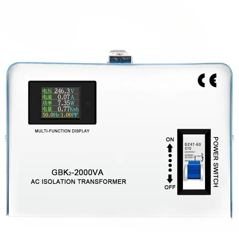 GBK-2KVA/2000W Single Phase AC Isolation Converter Transformer 220V to 220V 110V/100V Input Voltage Coil Shape Power Usage