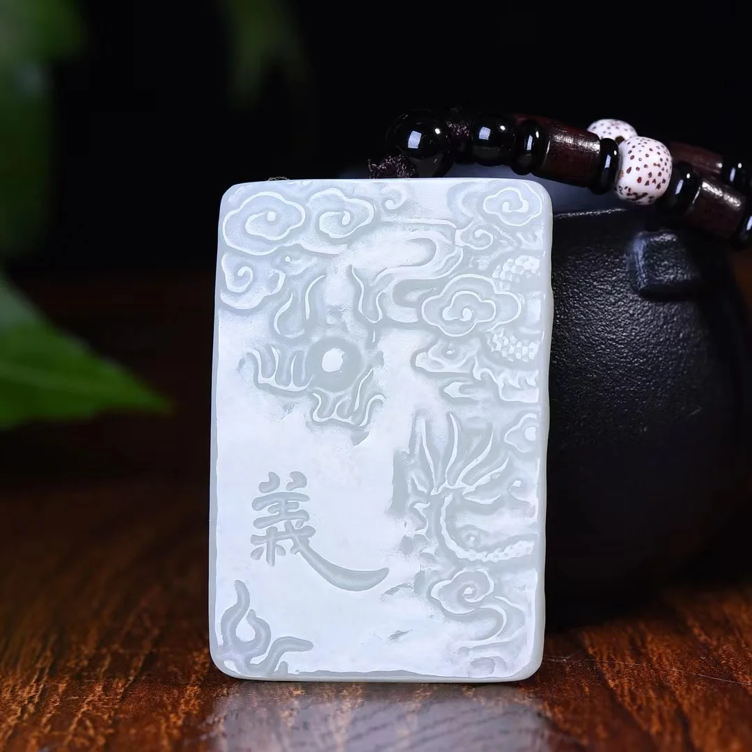 Exquisite Hetian Jade Zhongyi Guan Gong Pendant Jewelry 1791#