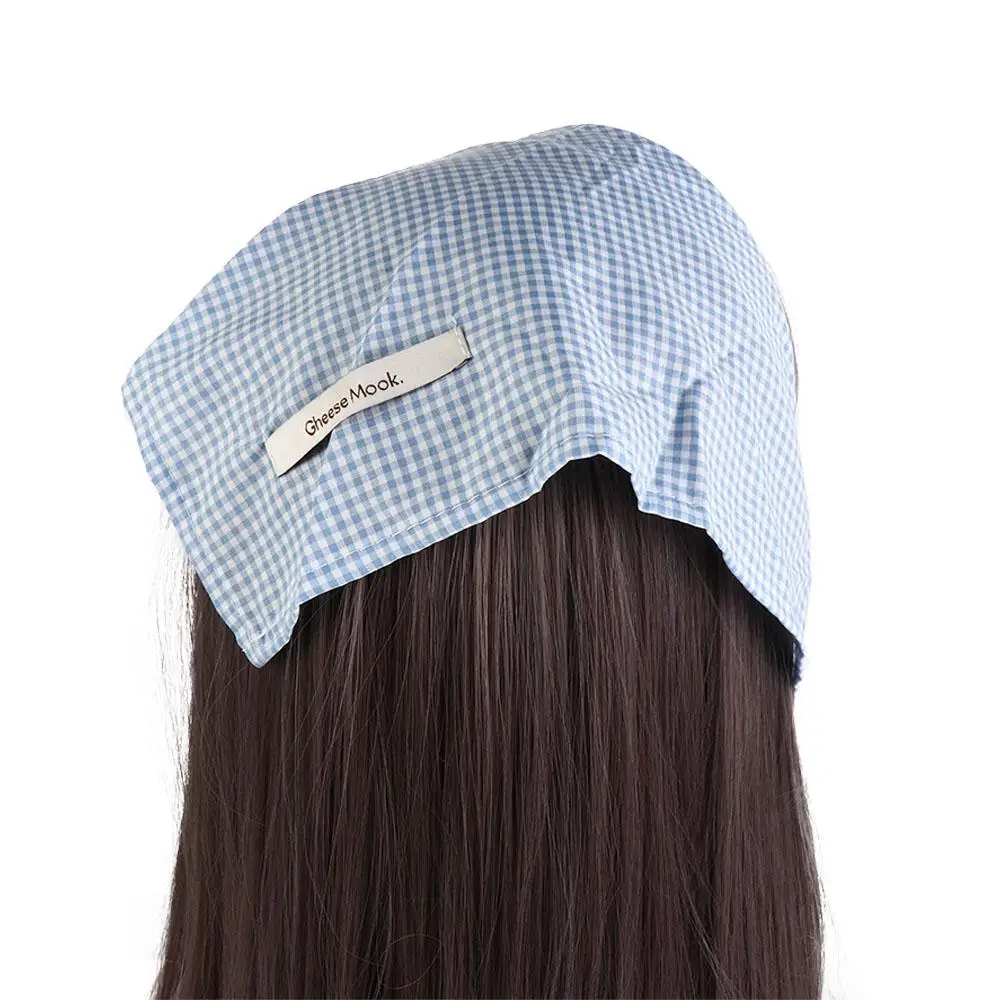 

Turban Lattice Hair Scarf Bohemia Bandana Blue Red Triangle Hair Band Strap Headband Pastoral style Female