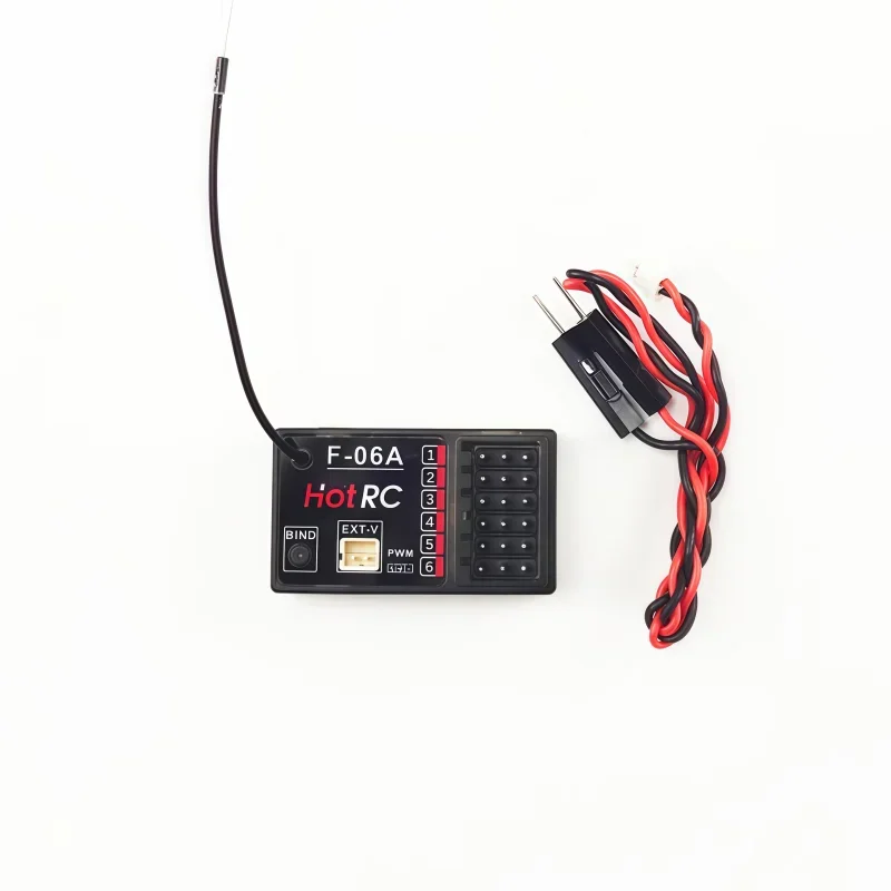 HOTRC 2.4Ghz F-08A F-08AT استقبال رقمي مع/بدون التحكم في الضوء الدوران ل CT-8B CT-6A CT-8A HT-8A DS600 الارسال عن بعد