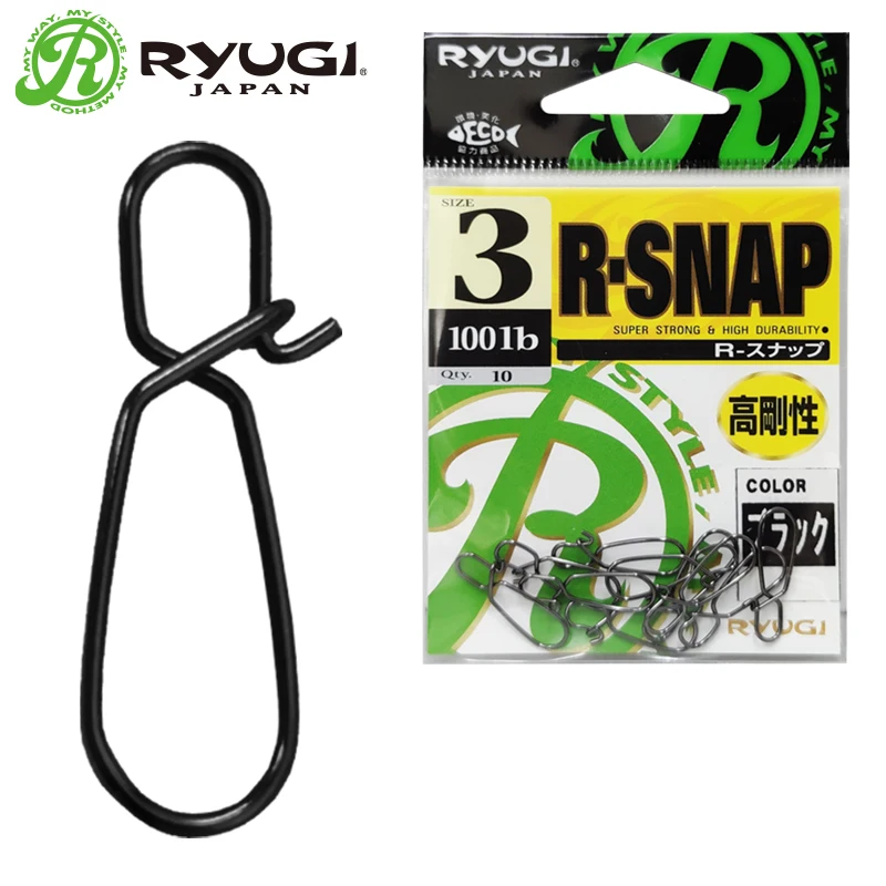 10pcs RYUGI Super Power Snaps Fishing Connector Fast Clip High Strength Stainless Steel Qucik Lock Snap Fishing Accessories