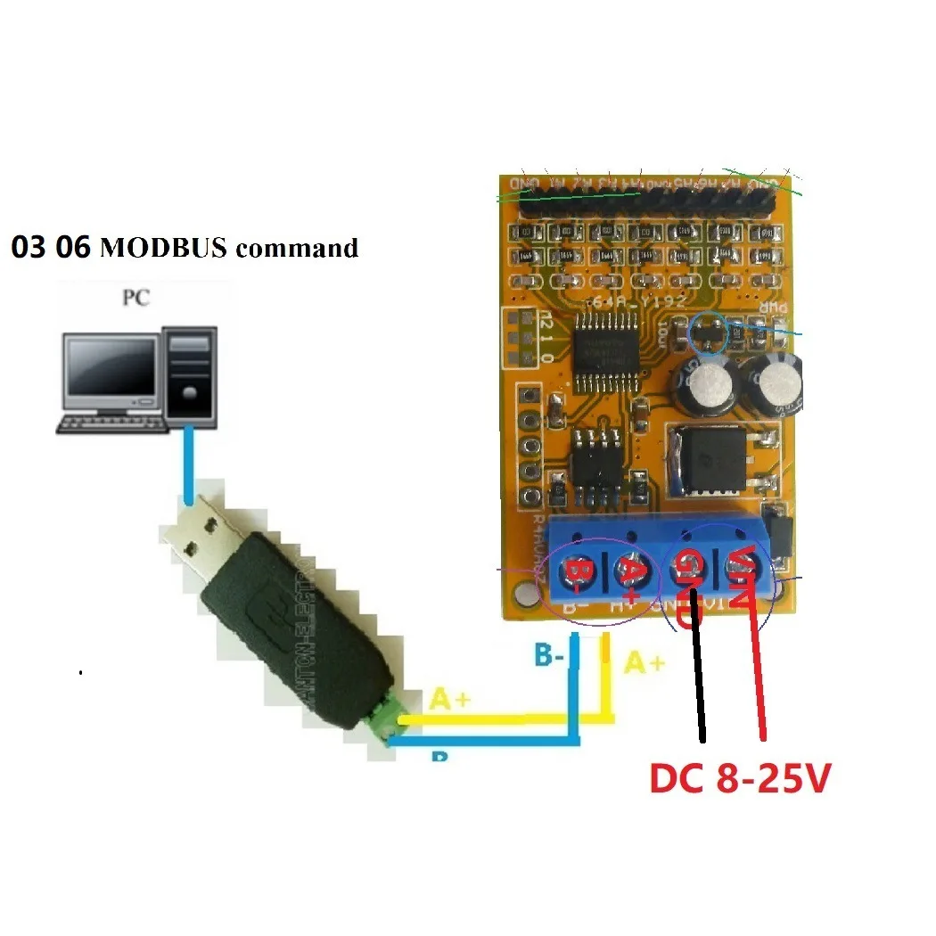 RS485 Modbus RTU R4AVA07 RS485 Voltage Acquisition Module 0-5V/0-10V 10-15MA 7 Channel Voltage Analog Acquisition Module