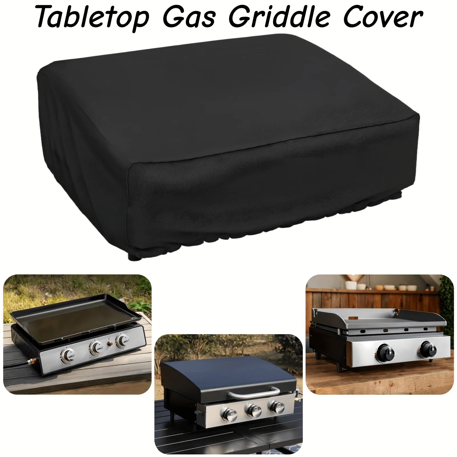 Tabletop Griddle Protective Cover All Weather Waterproof BBQ Shield Fit Gas Pellet Smoker & Flat Top Grill Outdoor Dust Cover