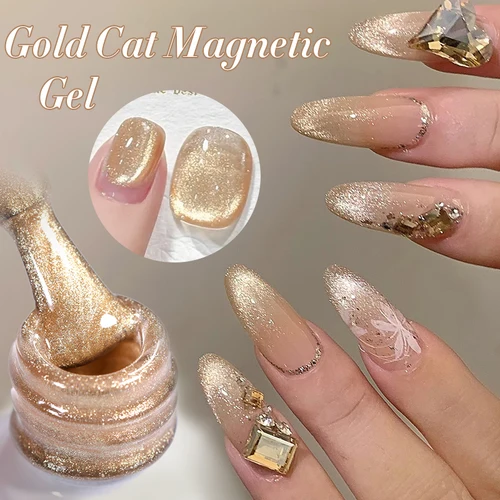 Imagen 2 del producto BORN PRETTY 10ml Gel magnético de gato brillante Ultra brillo dorado remojo UV LED Gel Nail Art barniz manicura Día de San Valentín
