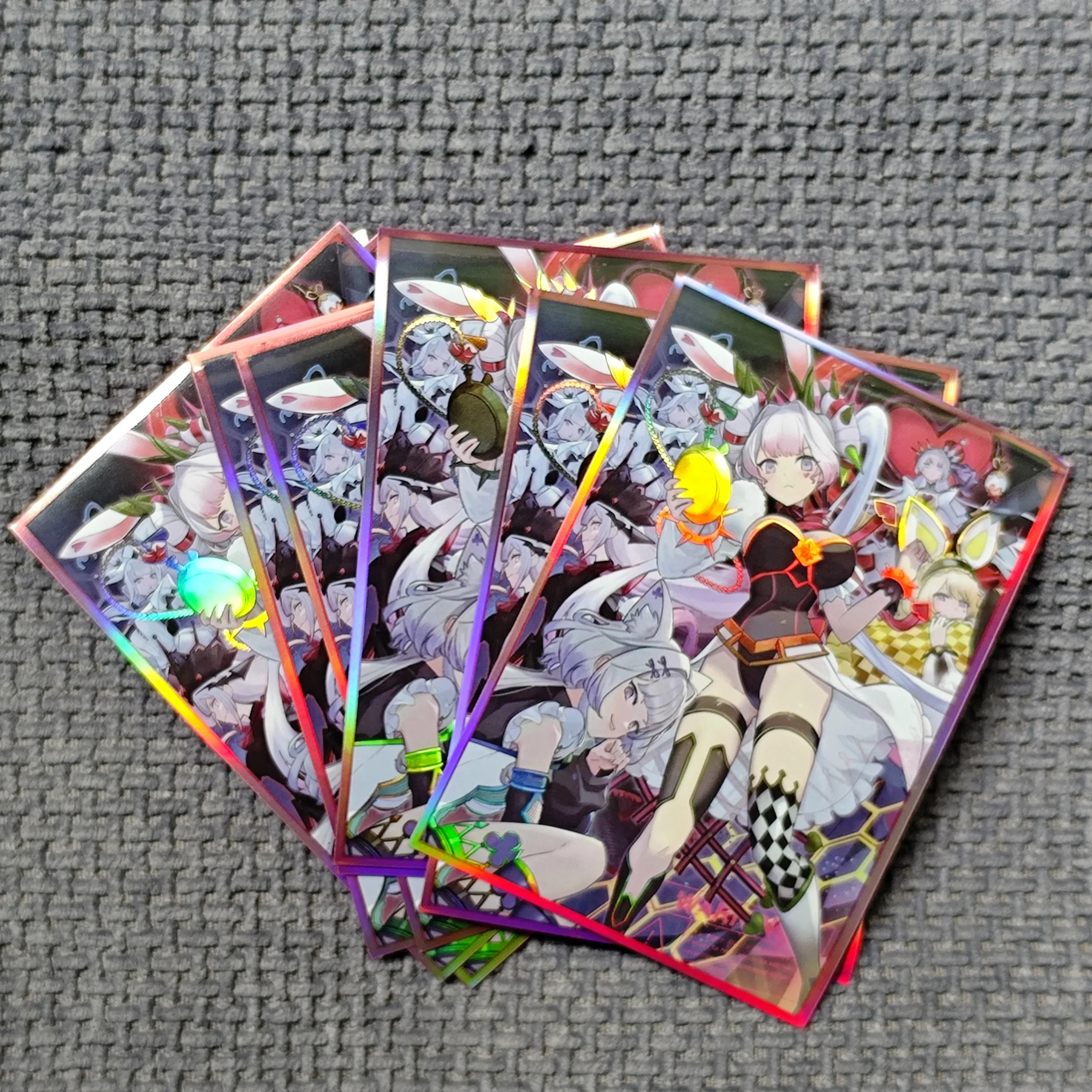 Yugioh M∀LICE Maliss P White Rabbit Card Sleeves Yu-Gi-Oh! TCG OCG Trading Cards Laser Shine Protector Case Cover 50pcs