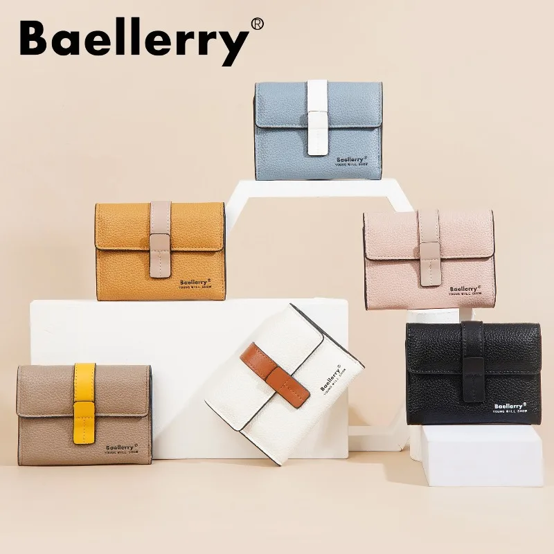 

Baellerry Lady's PU Mini Cute Women Fashion Three-fold Short Zipper Wallet Coin Purse Card Holder